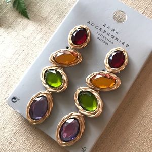 Zara statement earrings 🟣💛